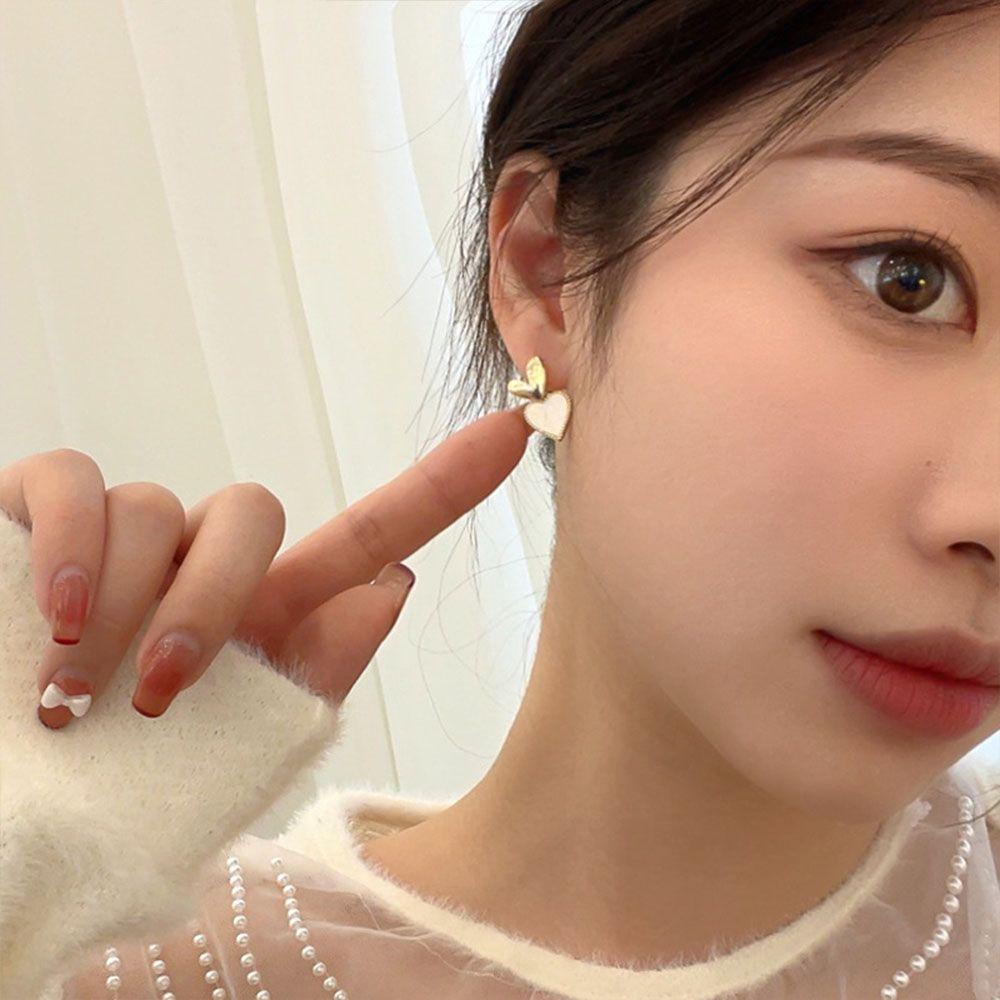 MOCHO Đôi Khuyên Tai Hình Trái Tim Phong Cách Vintage Thời Trang Cho Nữ