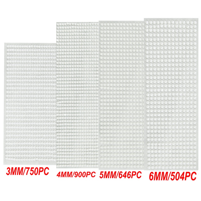 [Hàng mới về] Miếng dán ngọc trai giả 3D tự dính 3/4/5/6MM dùng cho trang điểm