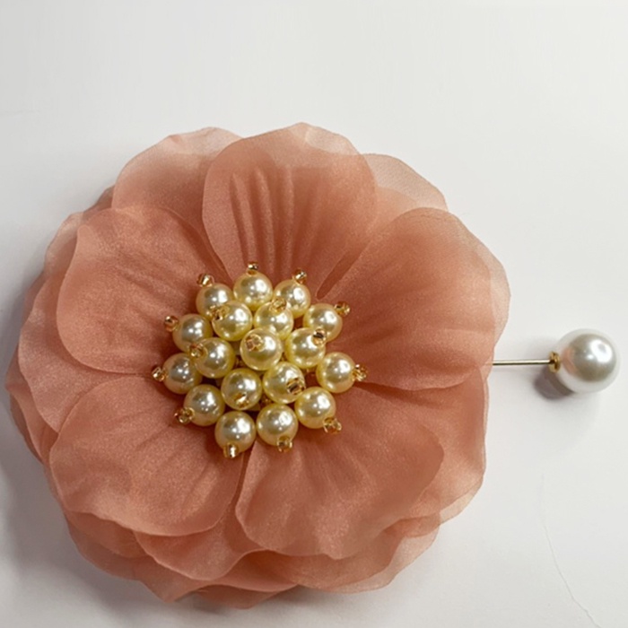 Tag Cài Áo Hoa Mẫu Đơn Lớn Có Ghim, Phụ Kiện Handmade Màu Hồng, Xanh, Đen, Trắng, Nude, Đỏ CH005