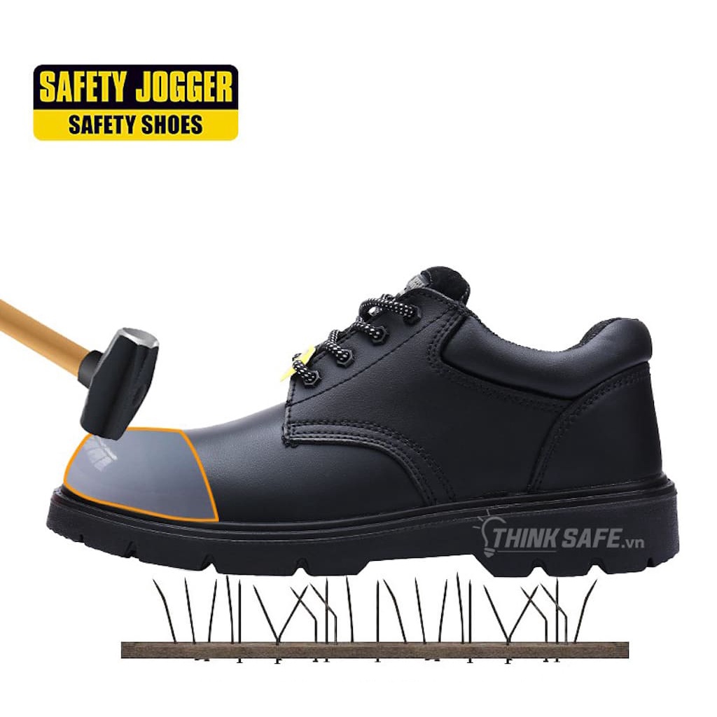 Giày bảo hộ lao động nam Safety Jogger X1110 S3 da bò thật, mũi composite lót chống đinh kevlar - Thinksafe
