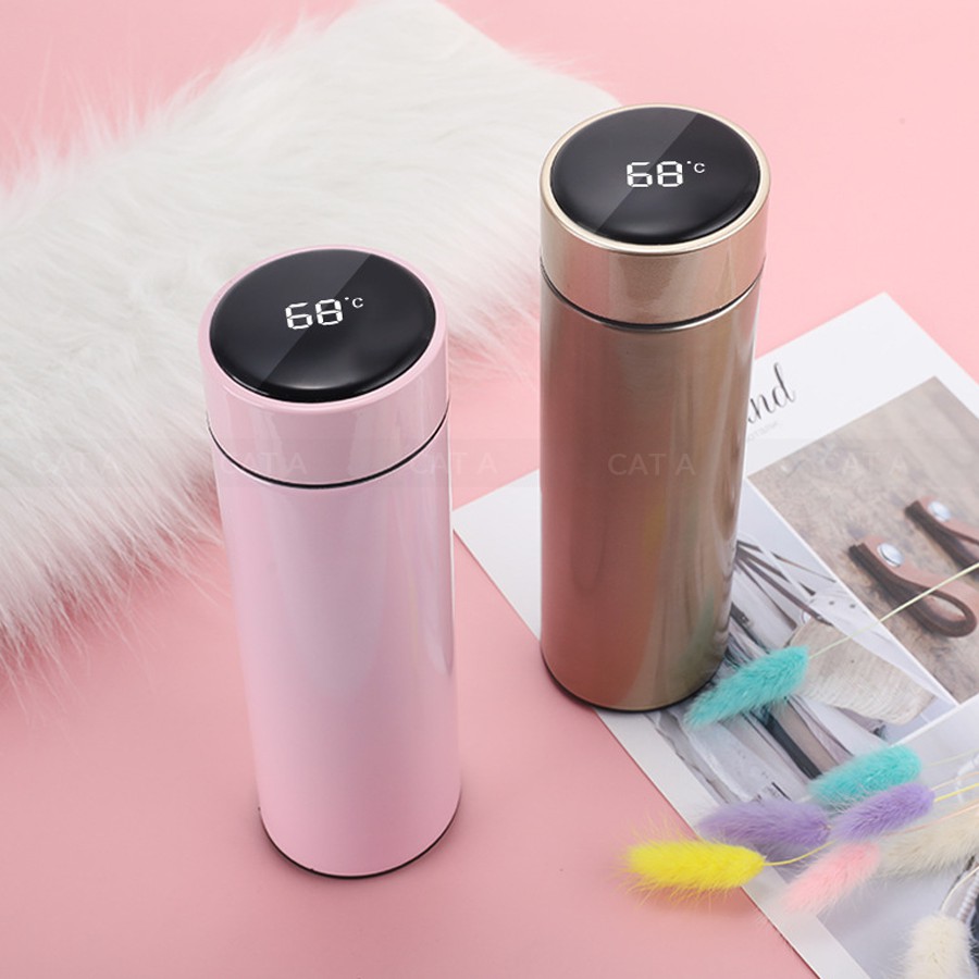 Bình giữ nhiệt Inox 2 lớp Cao Cấp thông minh có Đèn LED hiển thị nhiệt độ - Nhỏ gọn, sang trọng [ Dung tích 500 ML ] | BigBuy360 - bigbuy360.vn