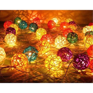 Đèn led trang trí hình quả cầu mây
