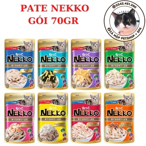 Pate cho mèo Nekko, Pate cho mèo lớn và mèo con đủ vị túi 70gr