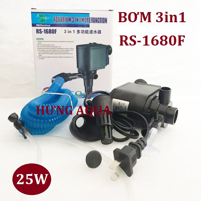 Bơm bể cá, máy bơm nước hồ cá RS-2680F 30W 3 trong 1 siêu bền