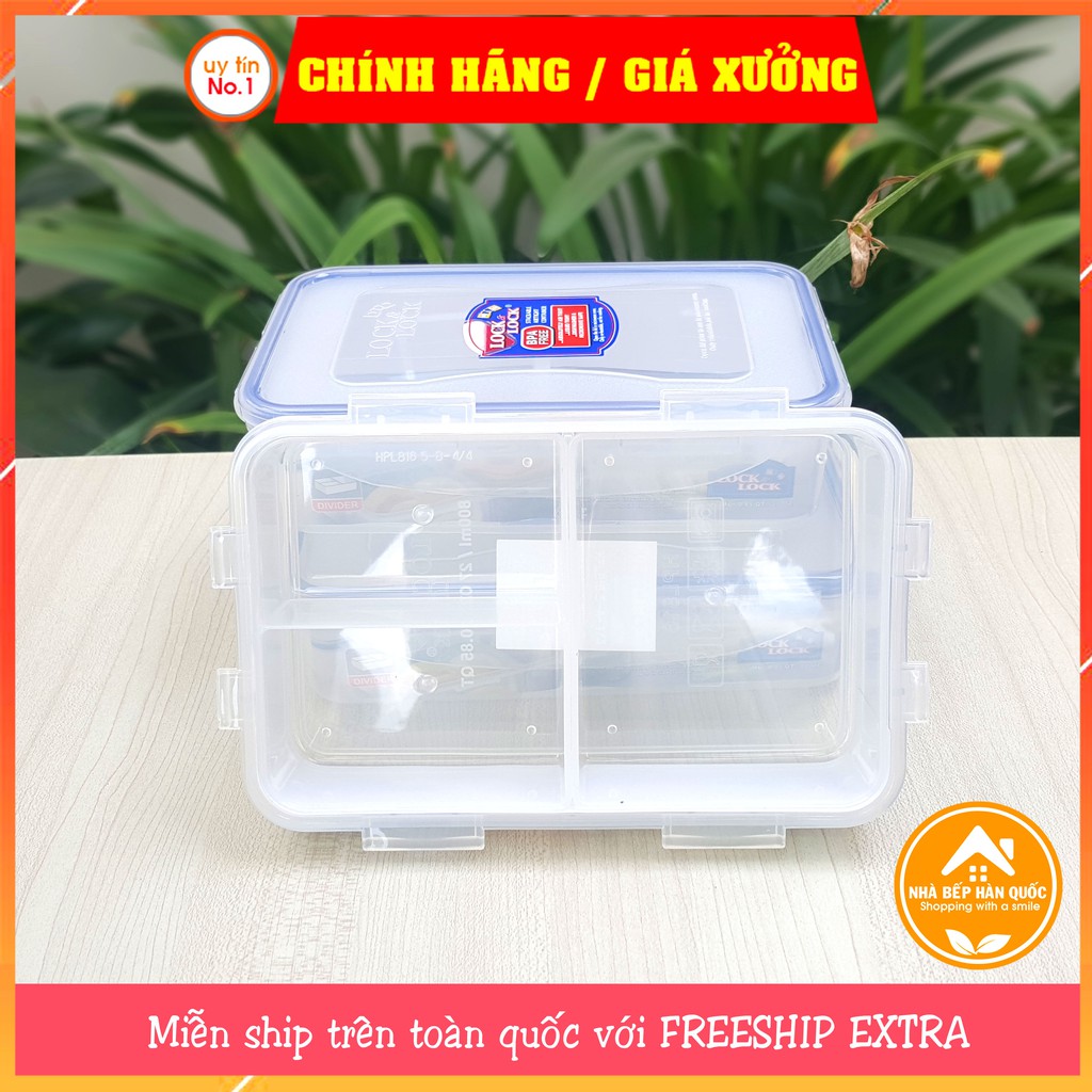  Hộp nhựa đựng thực phẩm, hôp đựng thức ăn chia ngăn LOCK and LOCK HPL816C Classic 800ml