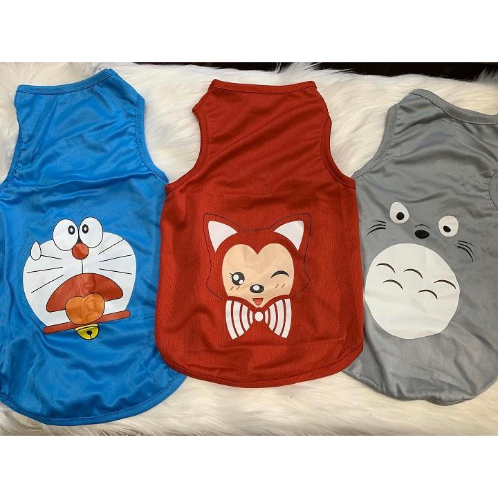 Áo cho chó mèo ba lỗ mùa hè - Quần áo thun mát cho chó con, lớn, mèo, thú cưng