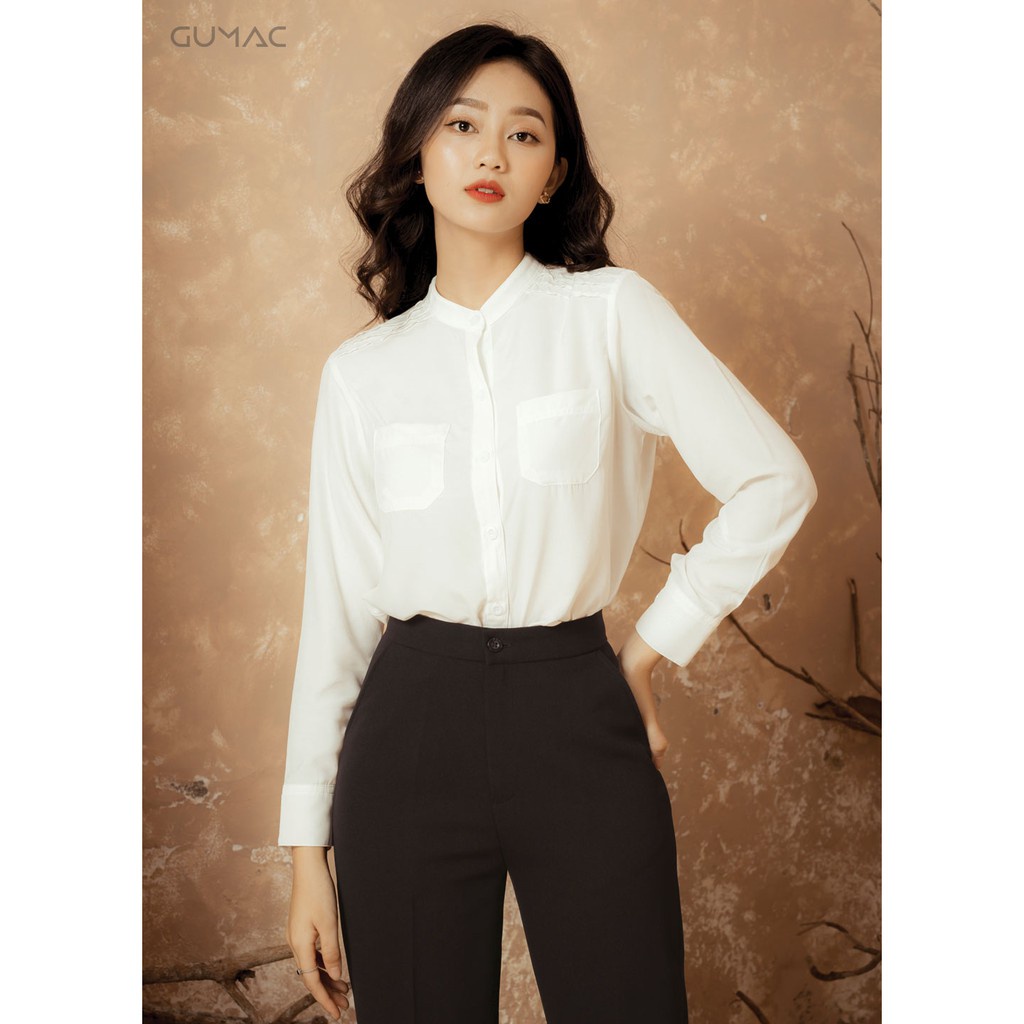 Áo sơ mi nữ 2 túi ngực GUMAC A12968_TRANG