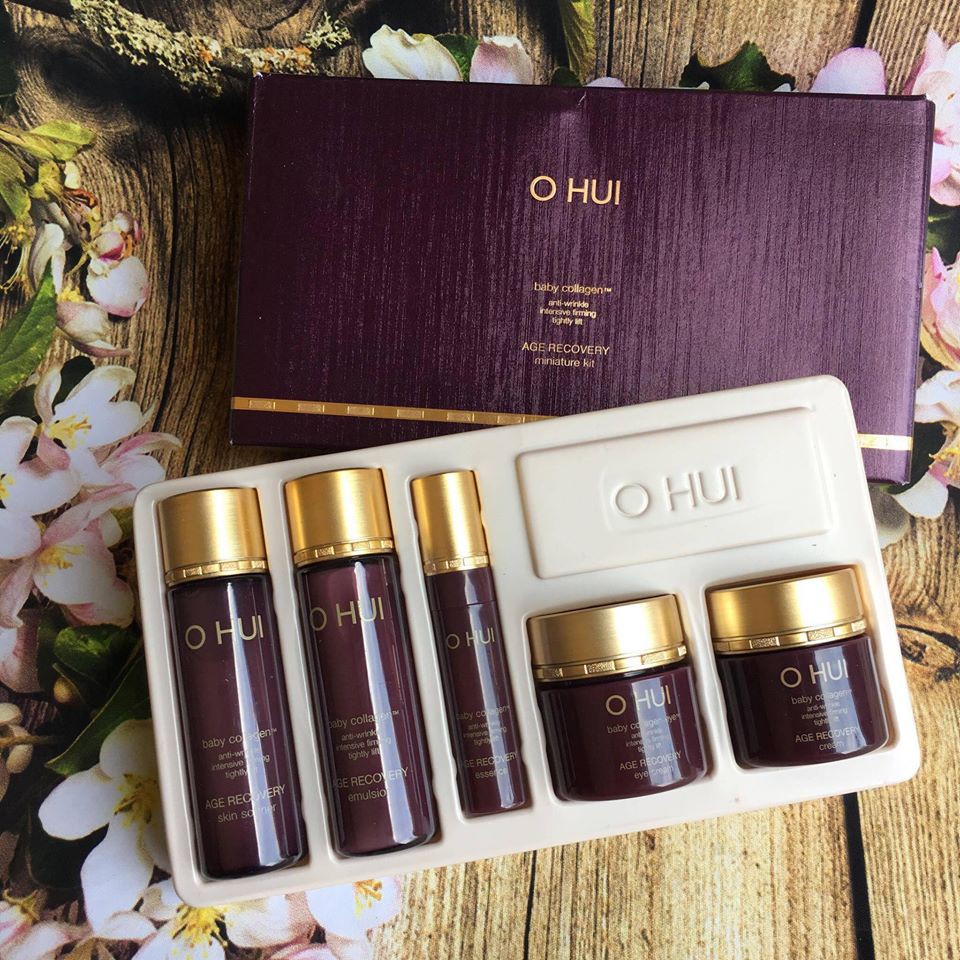 SÉT OHUI AGE RECOVERY 5 MÓN_chống lão hóa OHUI được bổ sung baby collagen