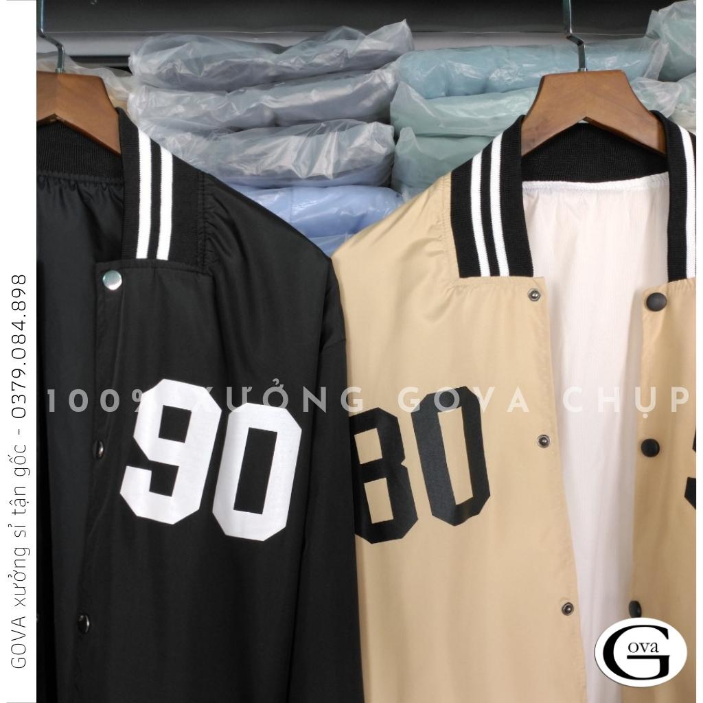 Áo khoác Bomber dù 8090 form rộng 2 lớp nam nữ Unisex GOVA