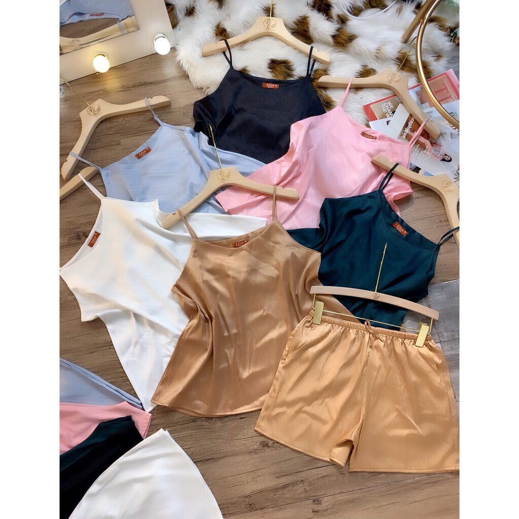 Bộ ngủ gấm xước hai dây cao cấp nopi shop | BigBuy360 - bigbuy360.vn