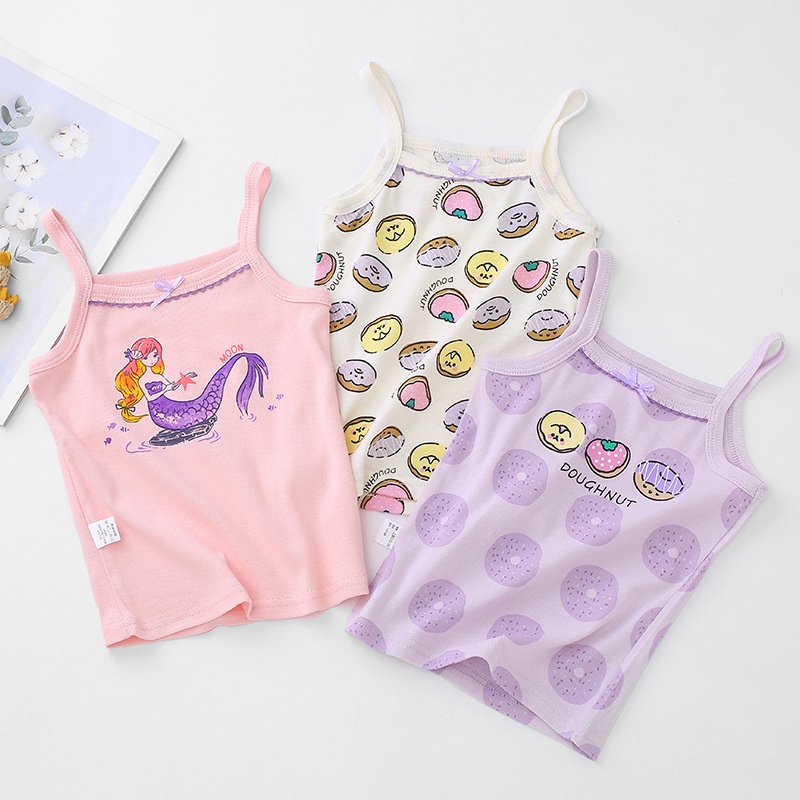 Áo 2 dây in hình dễ thương cho bé, chất Cotton cho bé từ 6-16kg mặc đi chơi đi học đều rất đẹp