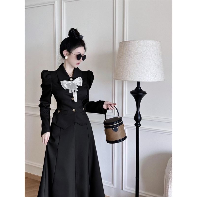 Áo tay phồng/chân váy/set thời trang thanh lịch dành cho nữ