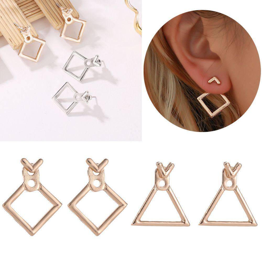 Bông Tai Hình Tam Giác Dáng Dài Thiết Kế Độc Đáo Thời Trang
