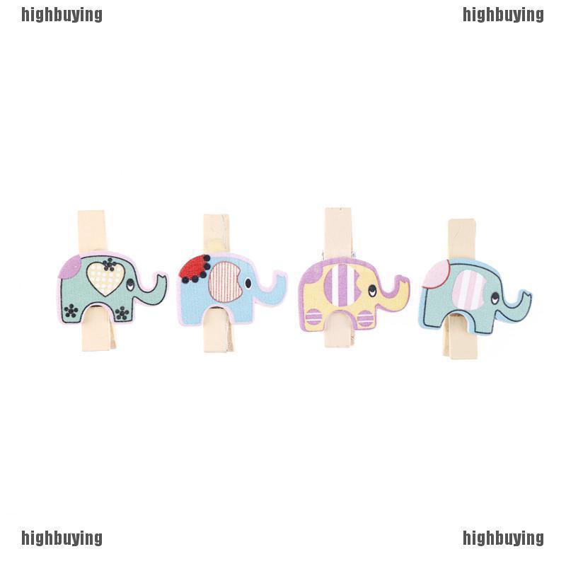 Set 8 KẹP Gỗ HìNh Con Voi NhiềU MàU SắC