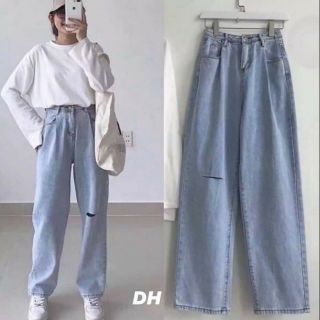 Quần ống rộng trơn và ống rộng rách 1 gối về sll.