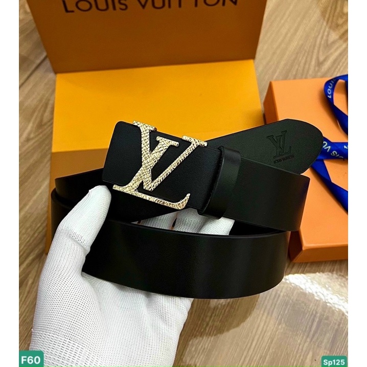 [HÀNG DA THẬT] Thắt Lưng Nam LV, Dây Nịt LV Da Thật Chuẩn 100%, Mặt Sần Vàng Đuôi Dập Logo, Tặng Hộ Thẻ Đầy Đủ