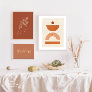 🍉 BỘ 3 TRANH PASTEL 🍉 Tranh treo vải canvas decor -  tặng đinh treo 3 chân