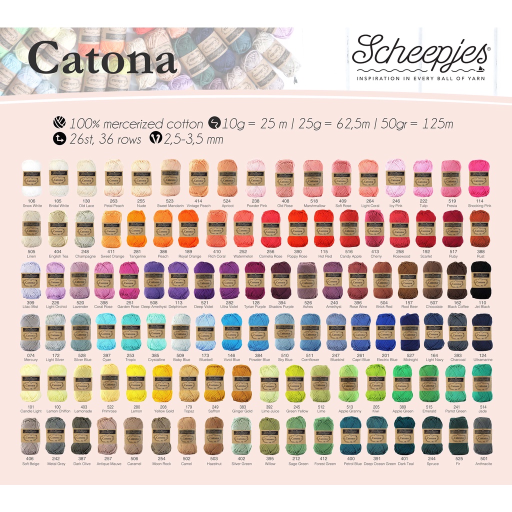 Sợi Catona 50g cotton 100% của Scheepjes