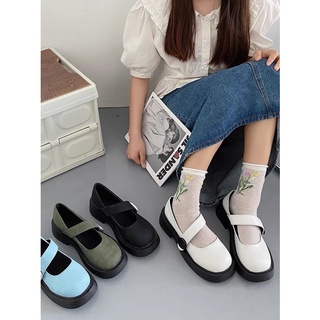 Giày búp bê đế cao quai chéo ulzzang