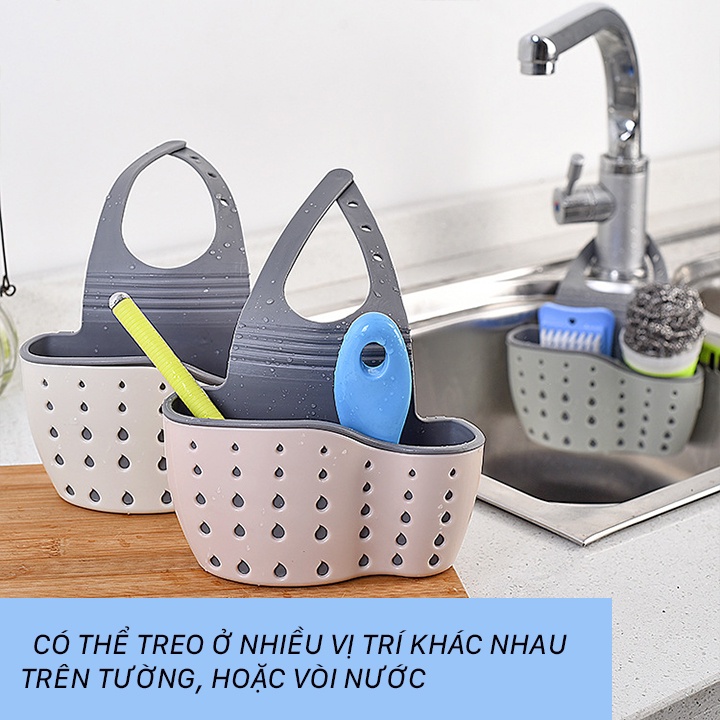 Giỏ treo bồn rửa bát- giỏ treo đồ nhà tắm 2 lớp cao cấp