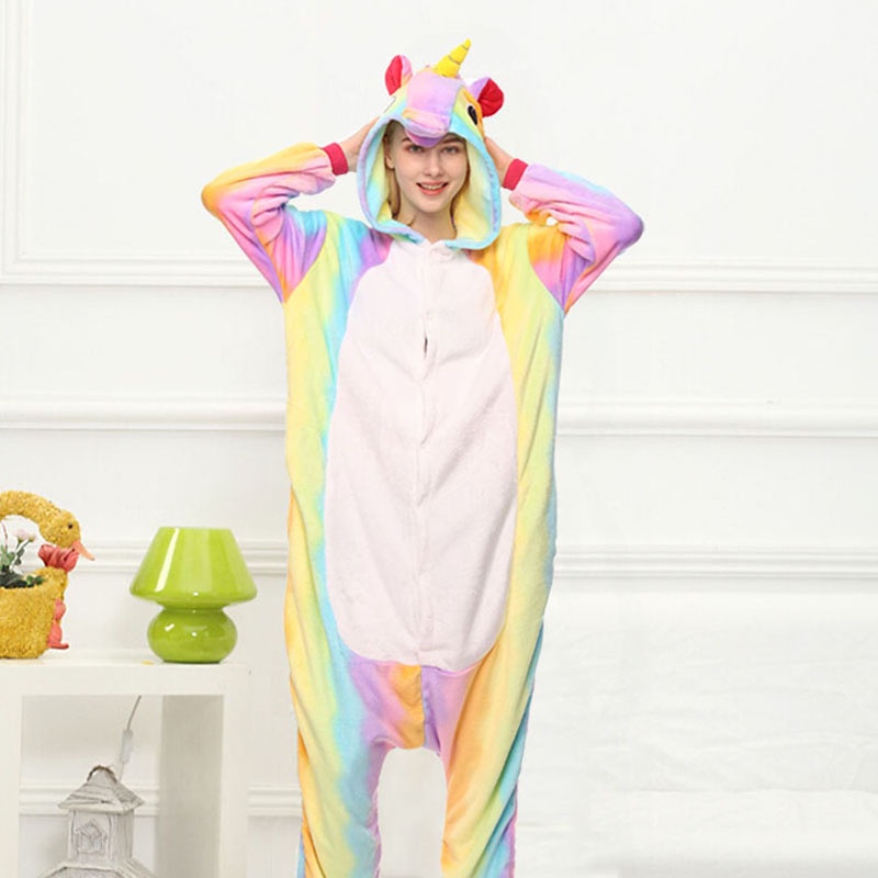 Bộ đồ ngủ liền thân hình kỳ lân ngôi sao dễ thương cho cả người lớn và trẻ em