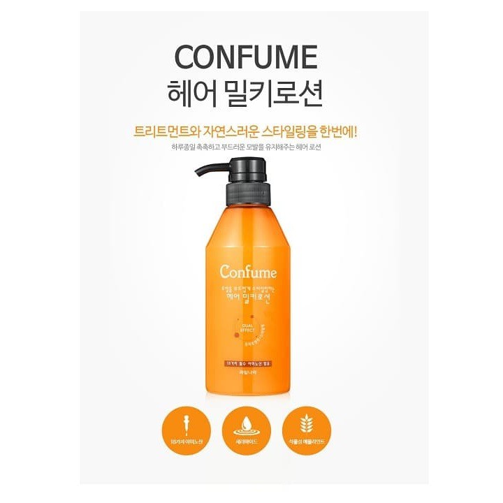 (HÀNG CHÍNH HÃNG) Dầu Xả Khô Dưỡng và Tạo kiểu Tóc Confume Cao cấp Hàn Quốc ,dưỡng tóc , tạo kiểu, giữ nếp