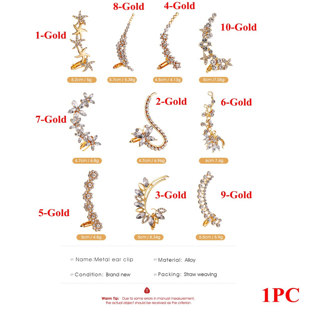 (Hàng Mới Về) 1 Kẹp Vành Tai Hình Chiếc Lá Thời Trang Cho Nam Và Nữ