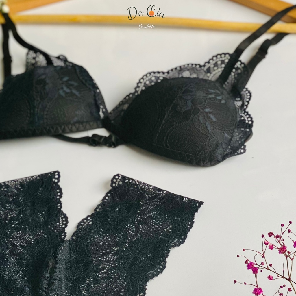 Set đồ lót ren không gọng sexy màu đen | BigBuy360 - bigbuy360.vn
