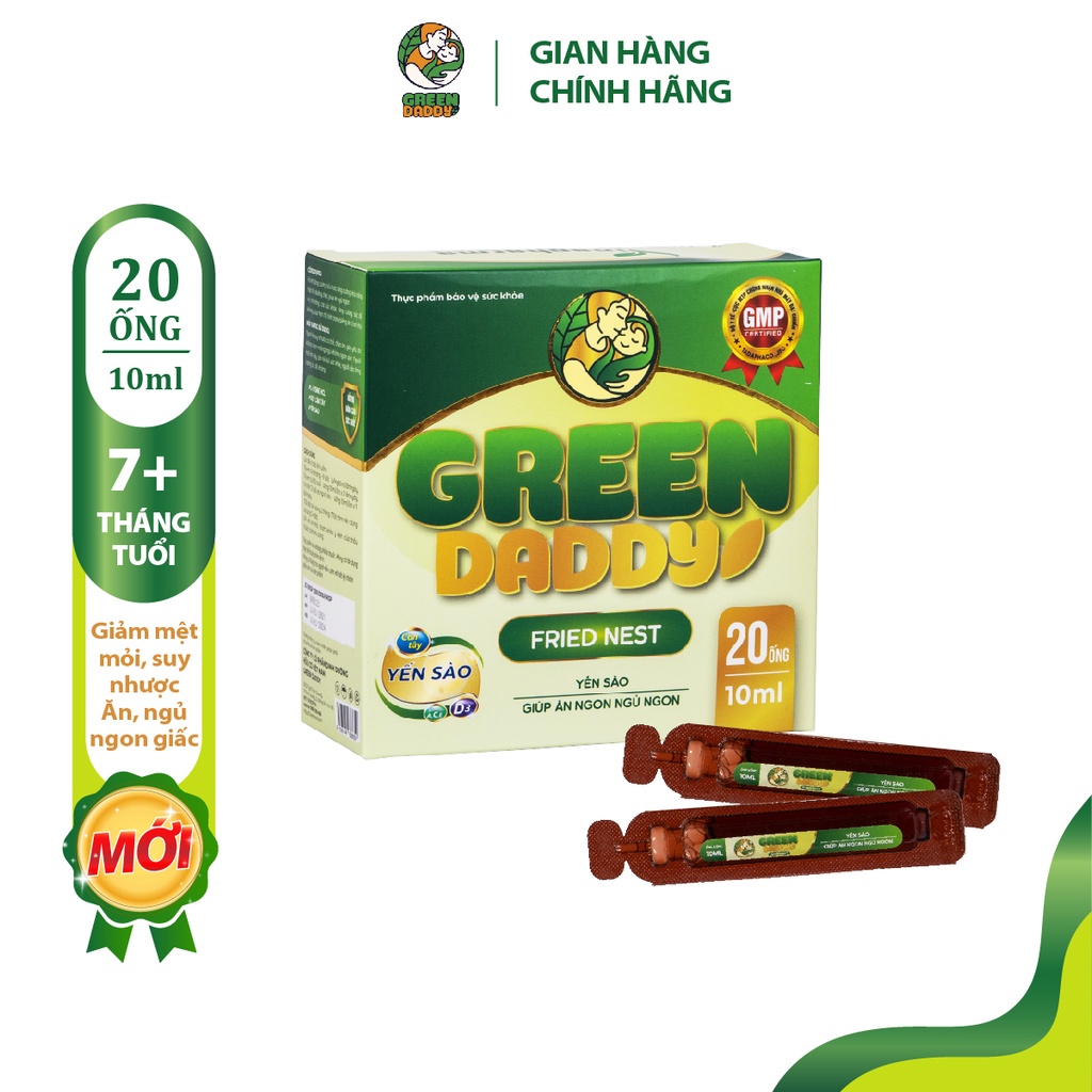 Siro Green Daddy Fried Nest dành cho trẻ nhỏ, yến xào hỗ trợ con ăn ngon, ngủ ngon, tăng cường tiêu hóa (20 ốngx10ml) thumbnail