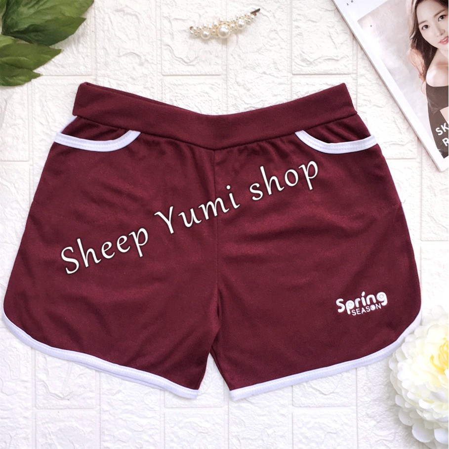 Quần short thể thao nữ siêu rẻ lưng thun co giãn chất đẹp SHEEP YUMI SHOP QV02