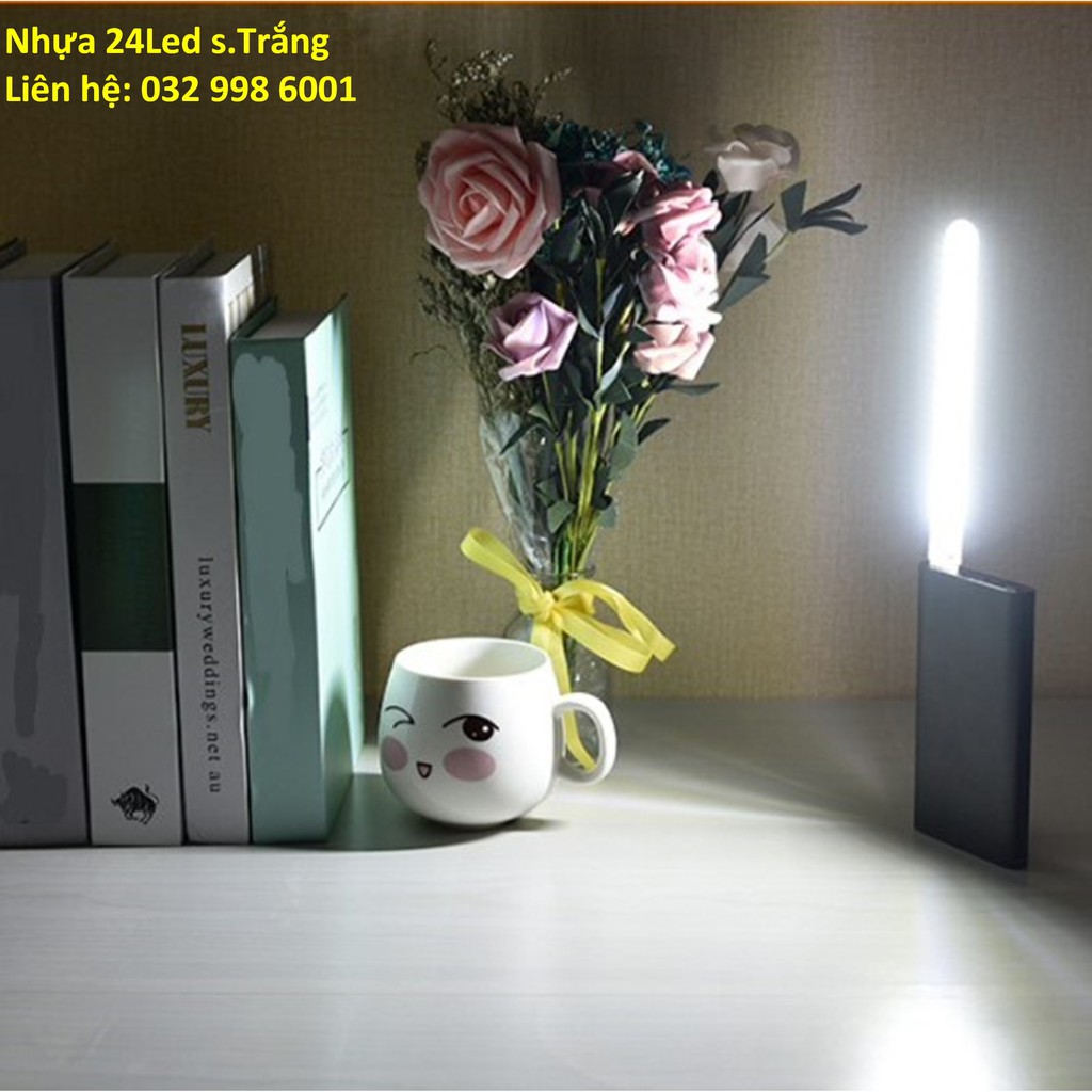 Thanh đèn LED mini 8 bóng, 24 bóng siêu sáng cổng cắm USB thích hợp để bàn học, đọc sách đầu giường sáng chuẩn magic