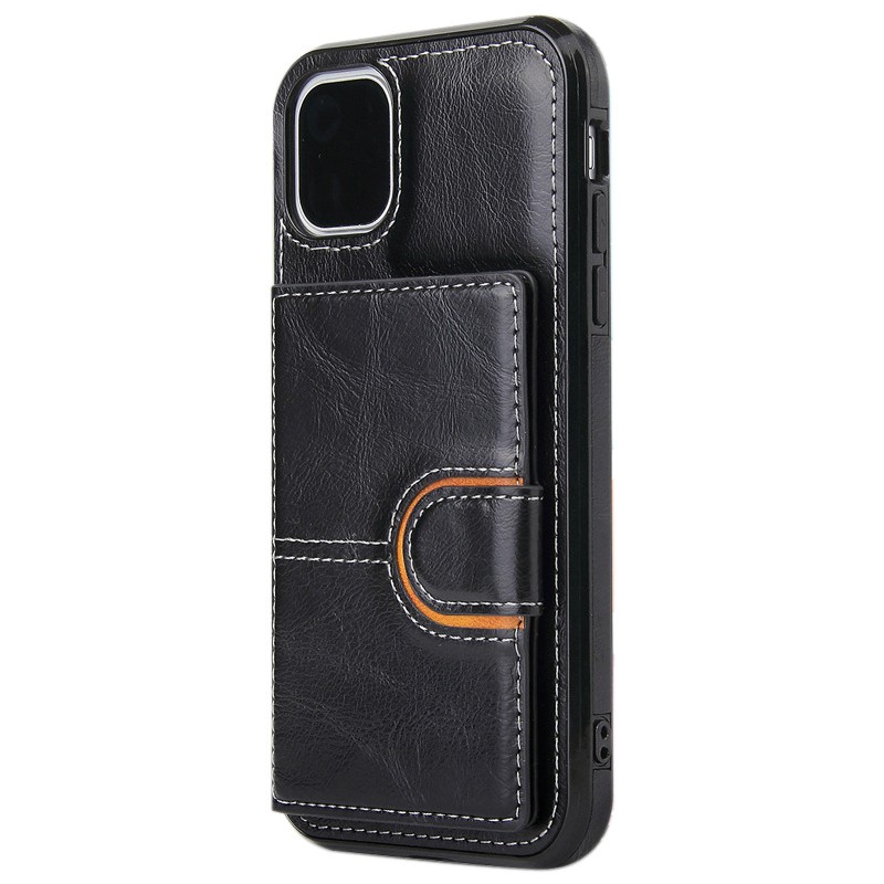 Fashion Luxury Flip PU Leather Card Wallet for iPhone12 Pro Max Black