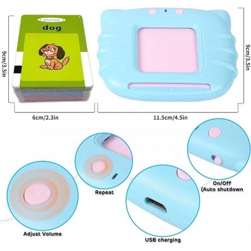 Đồ chơi máy đọc thẻ flashcard 224 từ vựng Tiếng Anh giúp bé vừa học vừa chơi, sử dụng pin sạc (BBTOYS: 49)