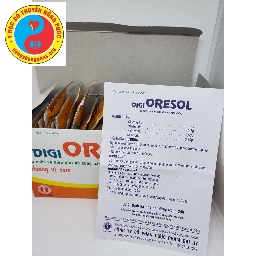 Bù nước và điện giải ORESOL ĐẠI UY vị cam bổ sung năng lượng