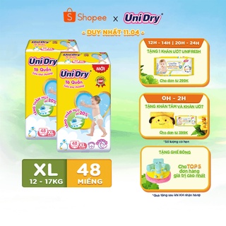 Combo 02 tã quần UniDry siêu khô thoáng gói Jumbo M60/L54/XL48/XXL44
