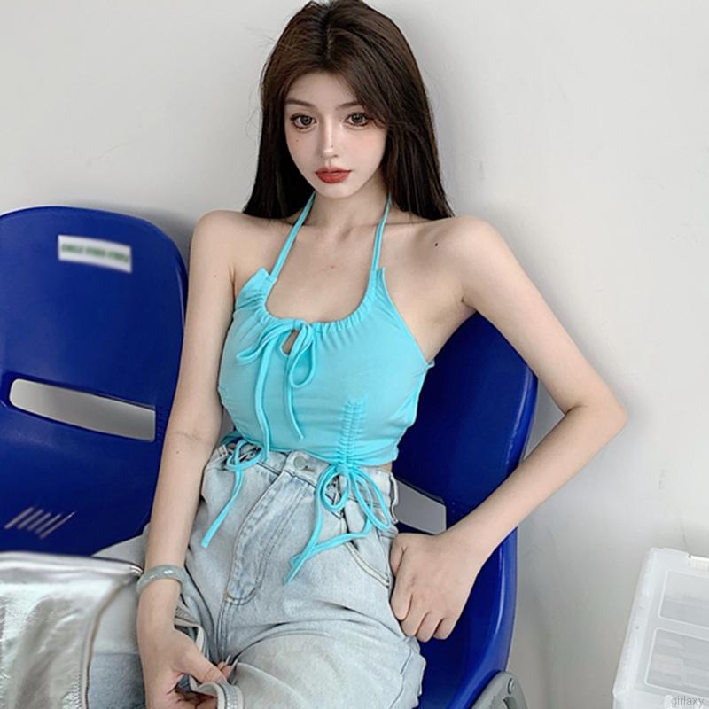 Áo dạng yếm phối dây rút phong cách Hàn Quốc gợi cảm quyến rũ cho nữ