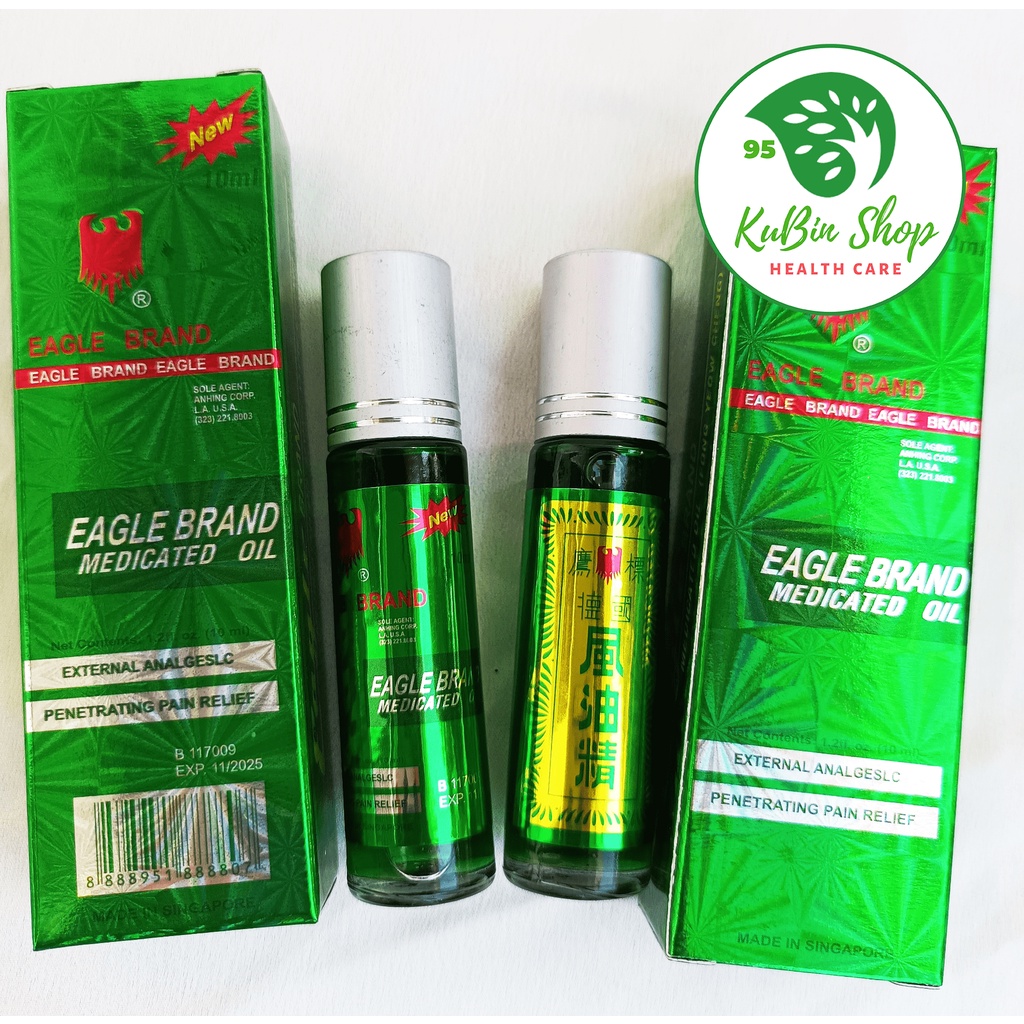 Dầu Gió Xanh Con Ó Singapore dạng lăn chai 10ml