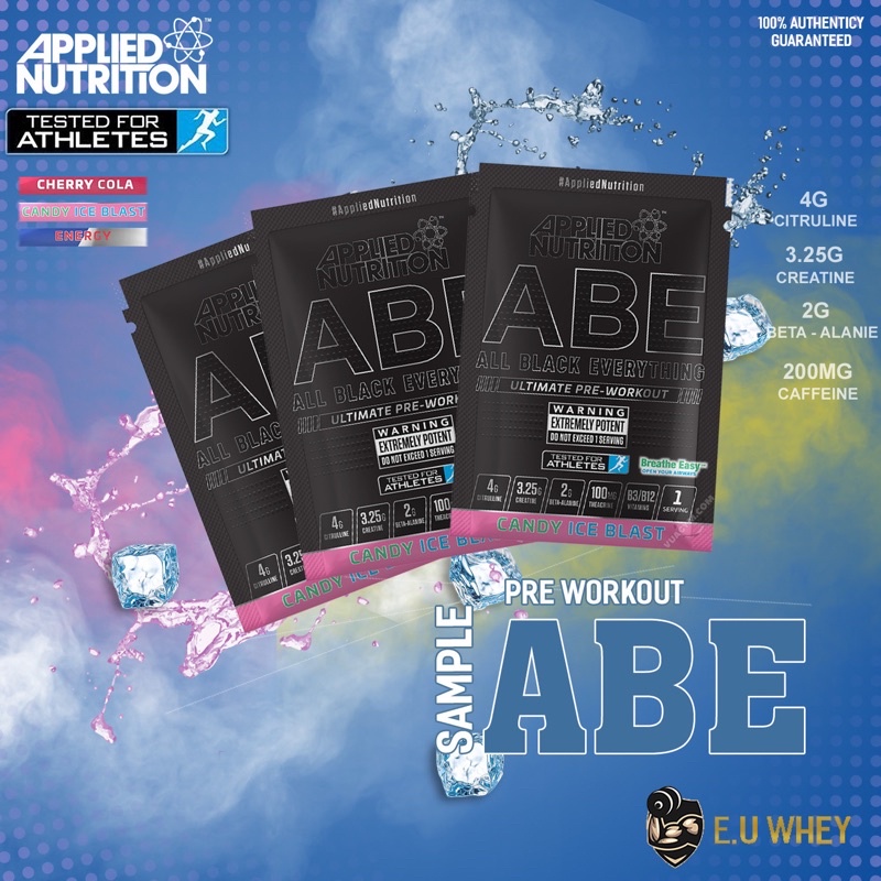 ABE PRE-WORKOUT CHÍNH HÃNG APPLIED NUTRITION - GÓI THỬ 1 LẦN DÙNG GIÚP TĂNG HIỆU SUẤT TẬP LUYỆN