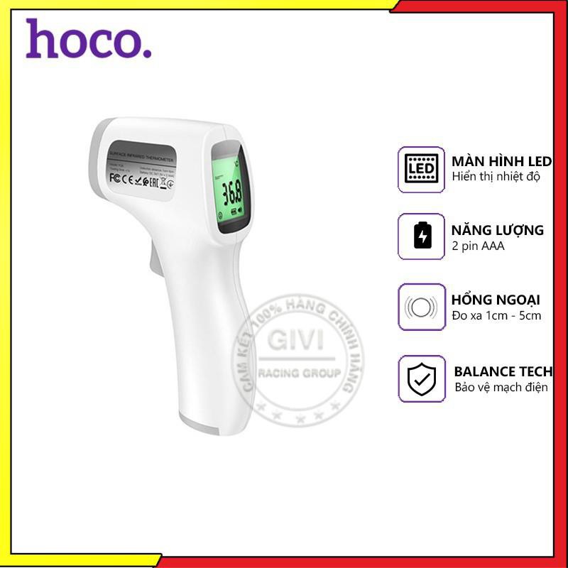 Nhiệt kế điện tử Hoco YQ6 cảm ứng hồng ngoại, màn hình LCD hiển thị rõ ràng, đo nhiệt độ chính xác, pin lâu