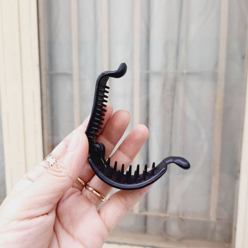 Kẹp cóc ngang bản đen nhám trơn