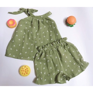 set yếm bé gái muslin