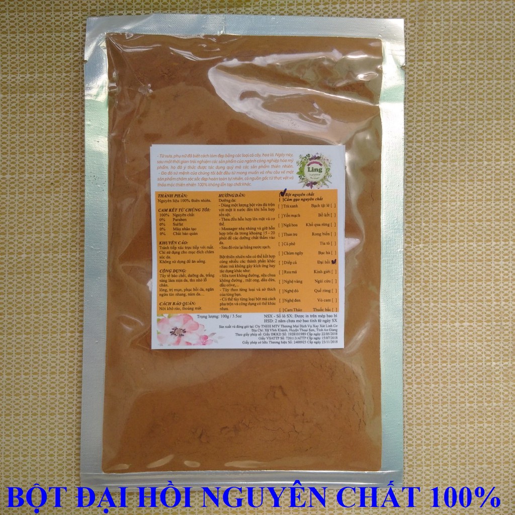 Bột Đại Hồi 200g nguyên chất thiên nhiên 100% có giấy VSATTP và ĐKKD dùng đa công dụng