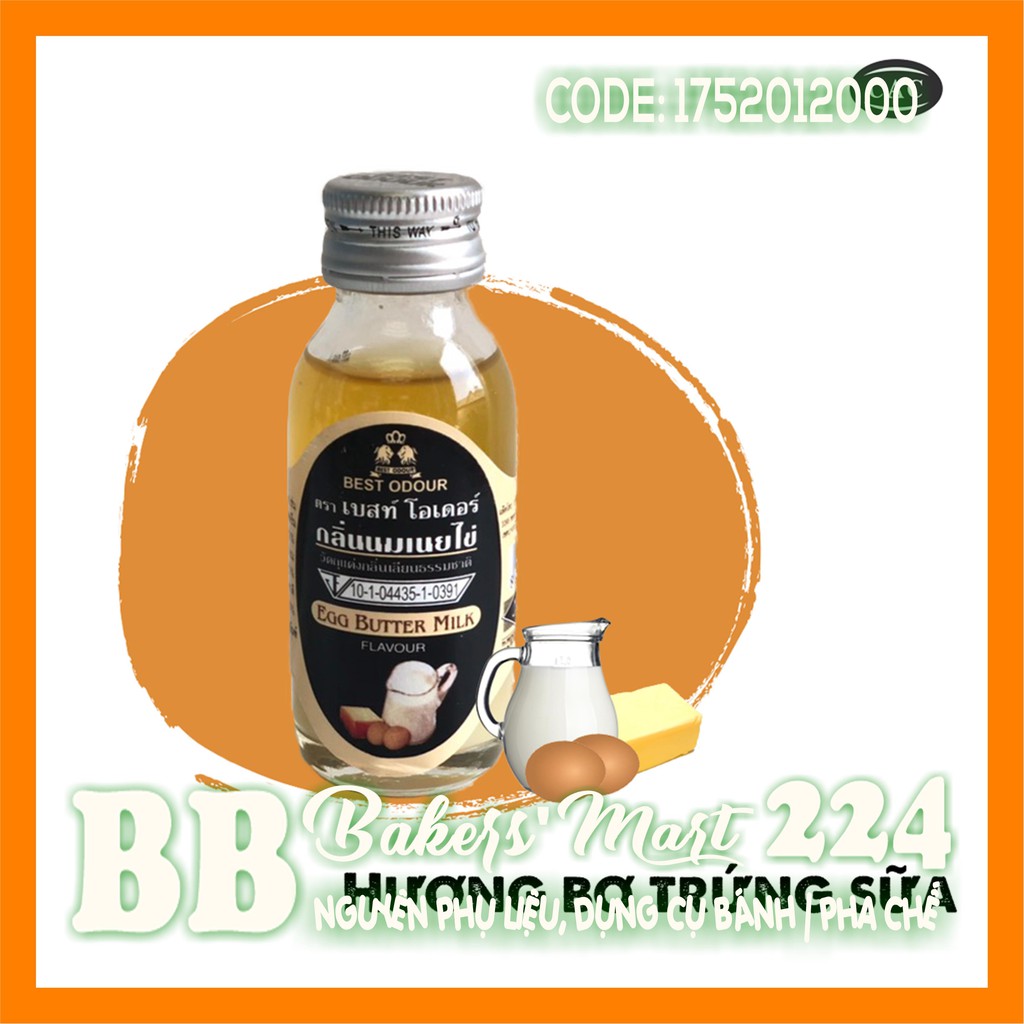 💥 HÀNG CHUẨN 💥 Hương mùi Bơ Trứng Sữa EGG BUTTER MILK Best Odour Thái Lan - Chai 30ml