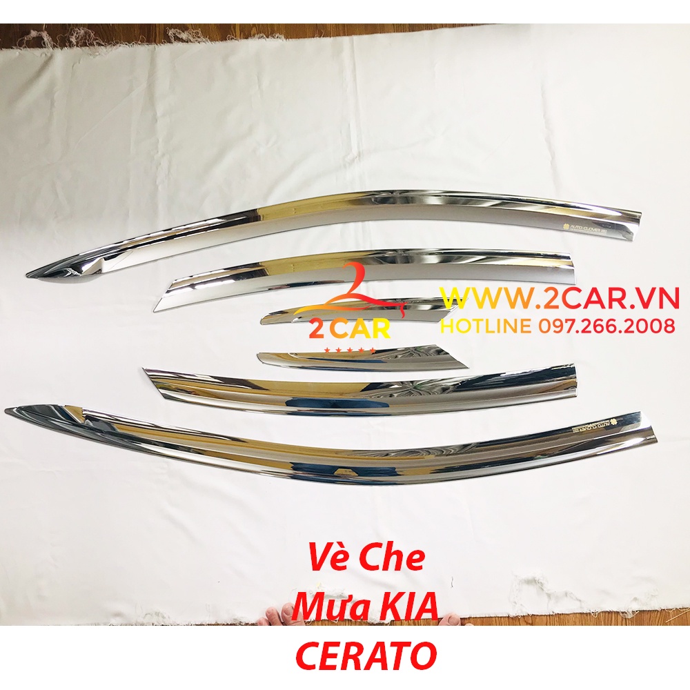 Vè che mưa mạ xe Kia Cerato 2019- 2020- 2021 mạ crom Auto Clover- 6 chi tiết