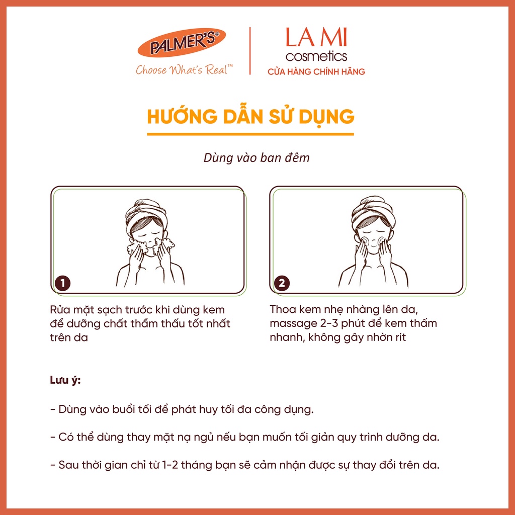 (Mẫu dùng thử) Kem dưỡng ẩm da ban đêm Palmer's 5ml