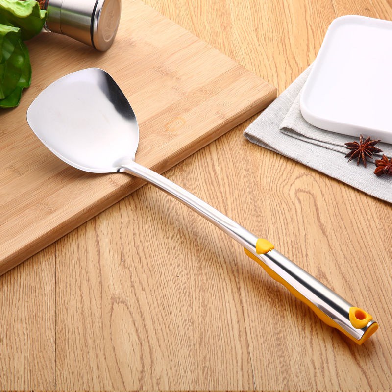 Muôi múc canh inox 304, muôi thủng, Xẻng xào rán - BỘ 5 Dụng cụ nhà bếp Muỗng cơm, Sạn, Vá Canh, Sạn lỗ, Vá lỗ