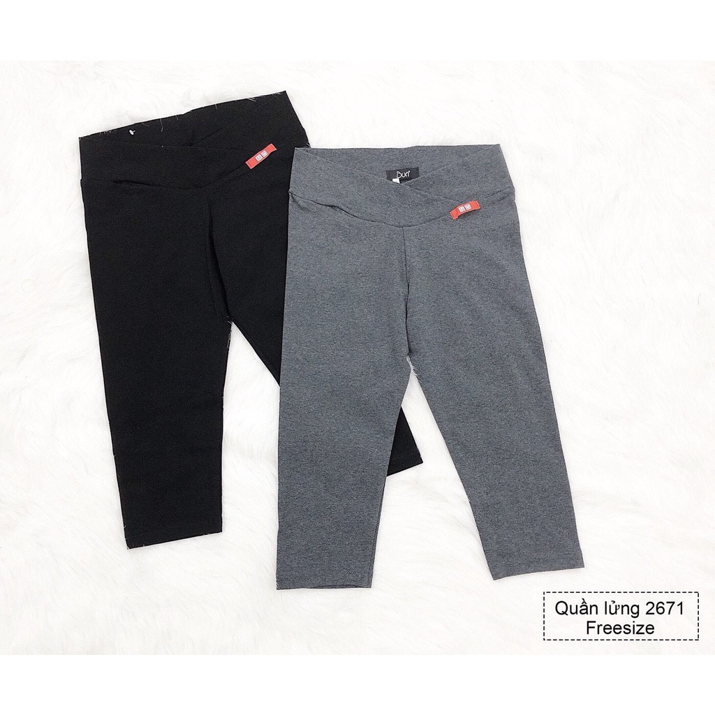 [Size 40 đến 80kg] Quần bầu legging lửng vải thun cotton cao cấp loại 1 co dãn thoải mái mềm mịn dày vừa phải không xù