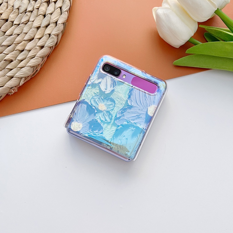 Ốp Điện Thoại Dẻo Họa Tiết Hoa Hướng Dương Màu Xanh Dương Thời Trang Cho Samsung Galaxy Z Flip 1 2 3