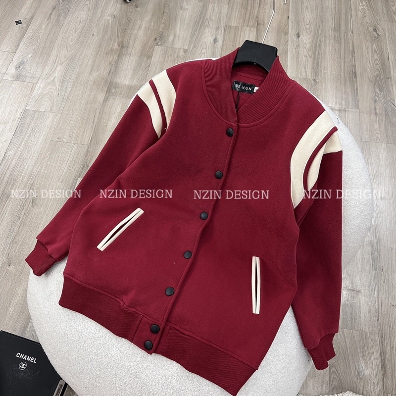 Áo khoác bóng chày nỉ bông