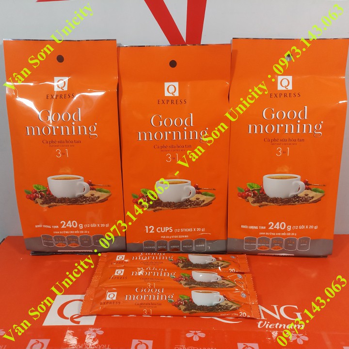 03 bịch cà phê sữa Good morning Trần Quang 240g (12 gói dài * 20g)